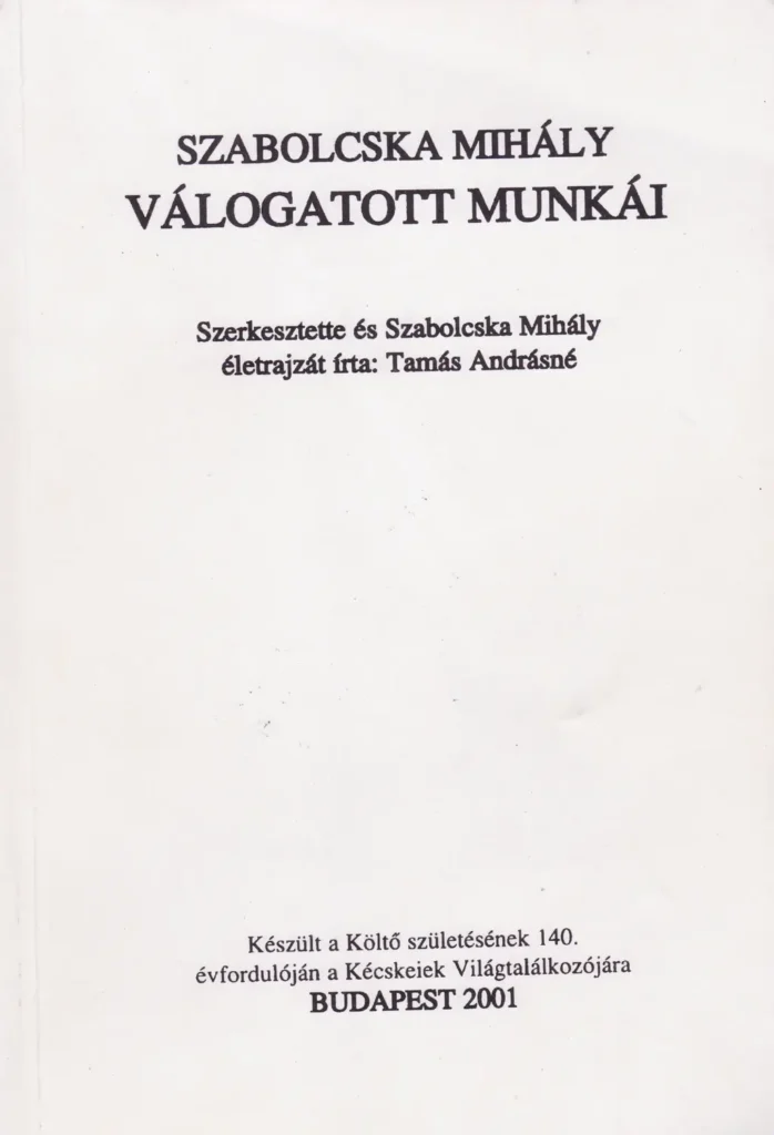 Szabolcska Mihály válogatott munkái